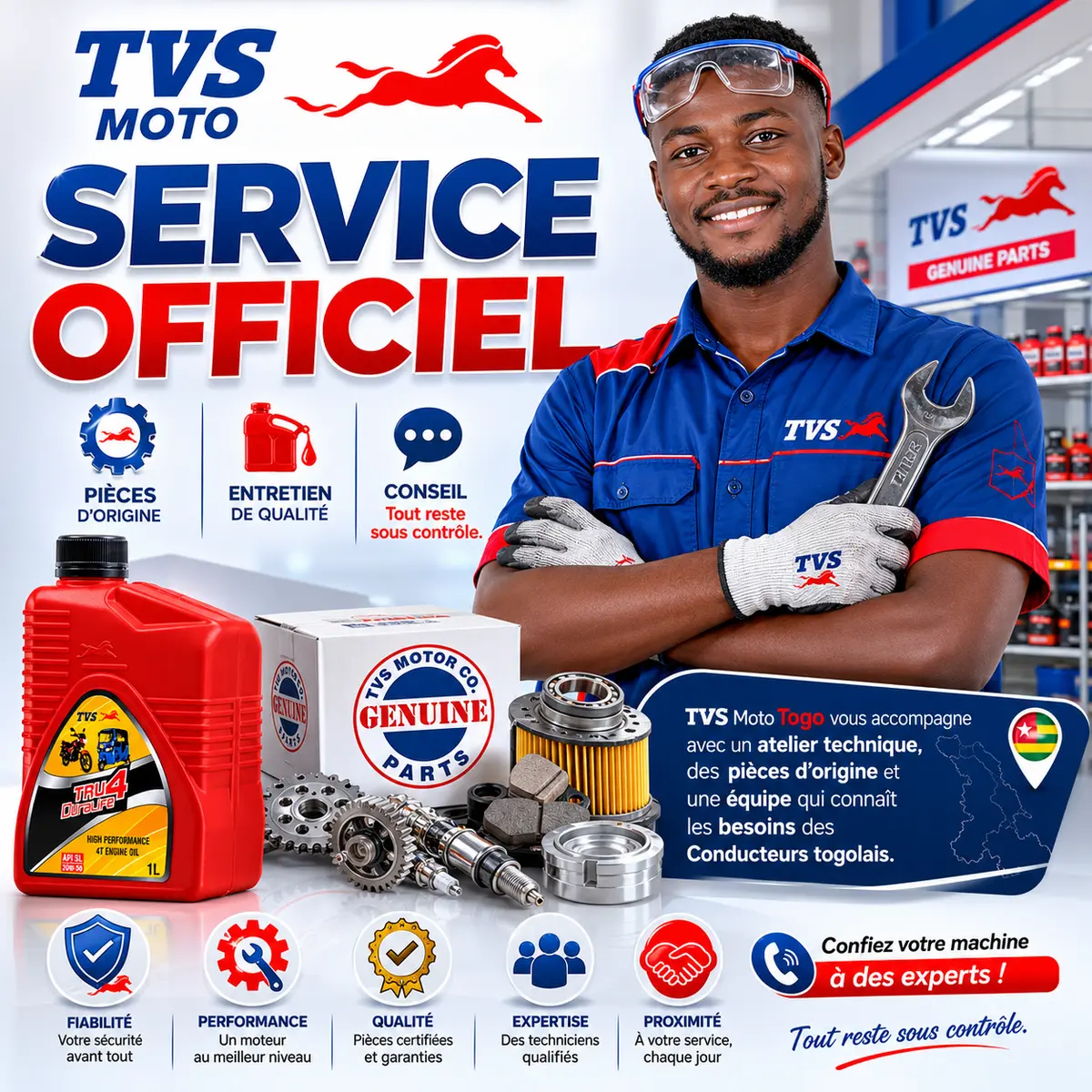 Service et reparation TVS Moto Togo